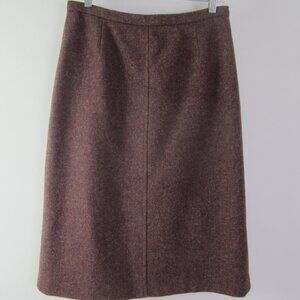 Vtg Eastex Women S Dark Burgundy Purple Heather 100% Wool A Line Skirt England